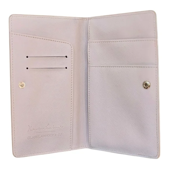 Glass Ladder & Co. Kristina Lubinski Pink Faux Leather Travel Passport Wallet - Picture 2 of 10